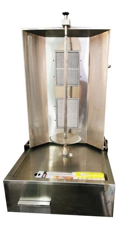 Silver Stainless Steel 2 Burner Gas Shawarma Machine For Commercial At