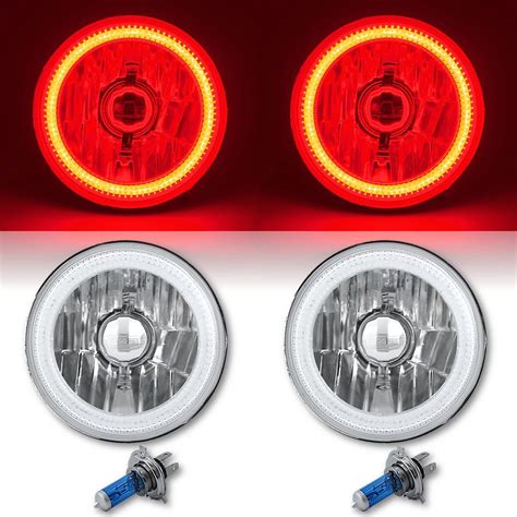 5 3 4 Red LED COB SMD Halo Angel Eye Halogen Light Bulb Metal