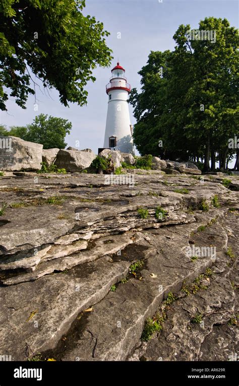 Marblehead Lighthouse On Lake Erie Marblehead State Park Ohio Stock