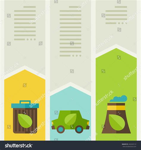 Ecology Infographic Environment Green Energy Pollution Stock Vector Royalty Free 242243113