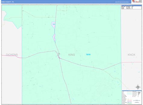 King County, TX Wall Map Color Cast Style by MarketMAPS