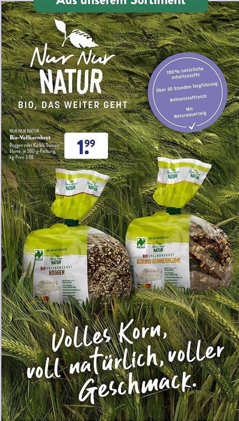 Nur Nur Natur Bio vollkornbrot Angebot bei ALDI SÜD 1Prospekte de