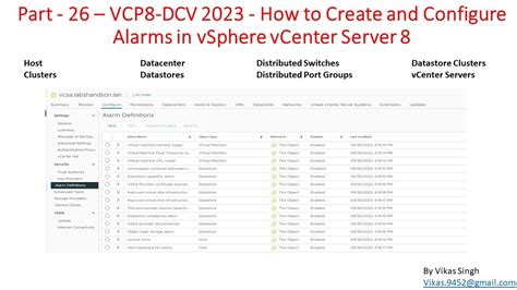 VCP8 DCV 2023 Part 26 How To Create And Configure Alarms In VSphere