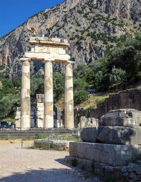 Delphi Grecia Delfi Sitio Arqueol Gico Antiguas Ruinas Griegas Foto