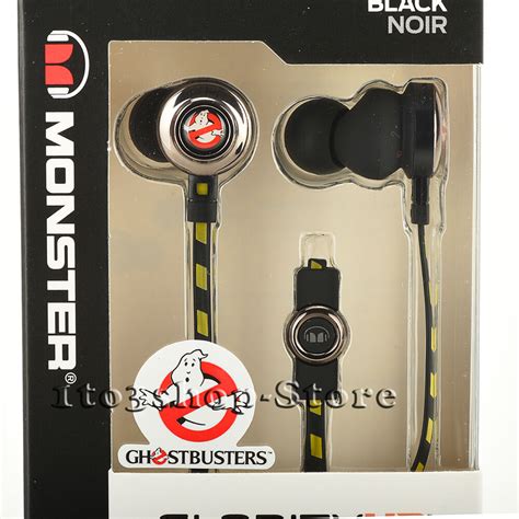 Monster Ghostbusters Headphones Clarity Hd In Ear Bud Headset Wmic Remote Black Ebay