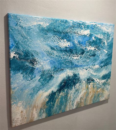 Original Abstract Blue Ocean Seascape Wall Art Sea Abstract Interior ...