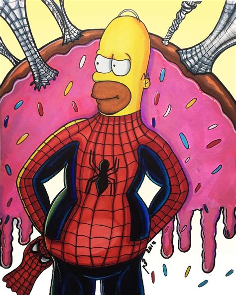 Homer Simpson Spider-Man #homer #homersimpson #spiderman #art #funny # ...