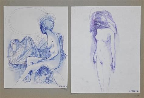 Leo Guida Double Nude Original Ink Drawings S For Sale At Pamono