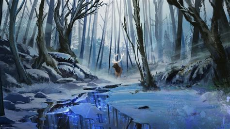 Winter Forest Painting Wallpapers - Wallpaper Cave