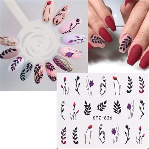 Nail Art Water Decals Stickers Transfers Spring Summer Leaf Etsy