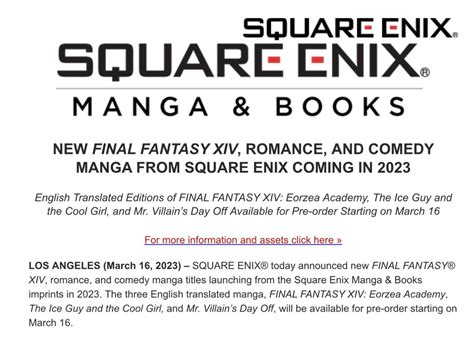 TheOASG On Twitter Square Enix Manga Books Has Announced Theyve