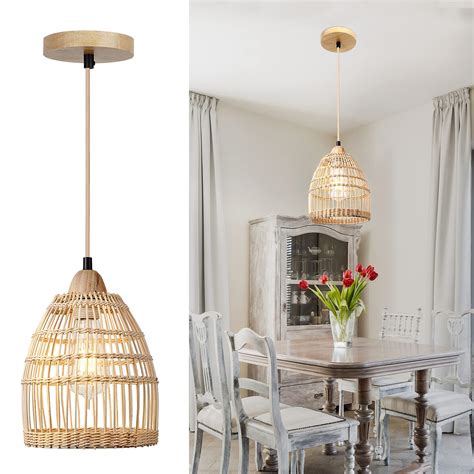 Buy Frideko Home Pendant Lights Kitchen Island Rattan Boho Light