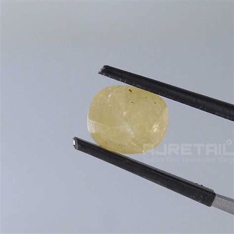 Carat Unheated Untreated Ceylon Yellow Sapphire Pukhraj With Lab