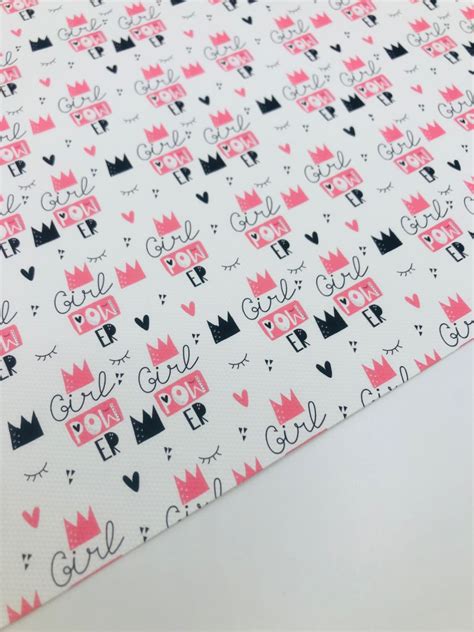 Girl Power Printed Canvas Sheet Fabric Bow Making