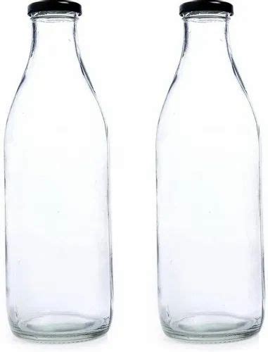 Transparent Glass Water Bottles Lug Cap Capacity 500 Ml 750 Ml