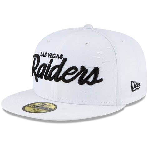 Las Vegas Raiders Logo New Era Logo Omaha 59fifty Fitted Hat White