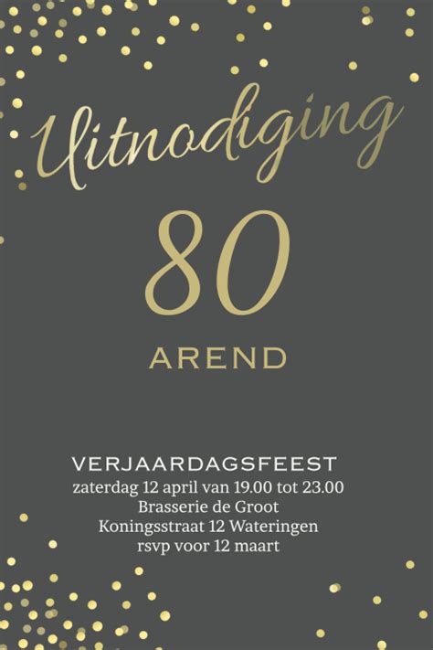 Uitnodiging Verjaardag Feest 80 Jaar Wegwijzer Klaprozen