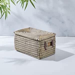 Home Centre Wilton Reed Seagrass Storage Basket With Lid Amazon In