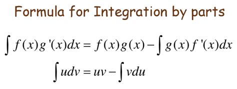 Formula Of Integration By Parts