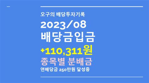 배당주늘리기 8월 연금저축 분배금 배당금 Sol 미국배당다우존스 Tiger 미국sandp500 Ace 미국배당다우존스