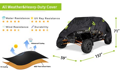 4 6 Seaters Rzr Utv Covers Waterproof Outdoor Heavy Duty Fadeless Oxford Cloth