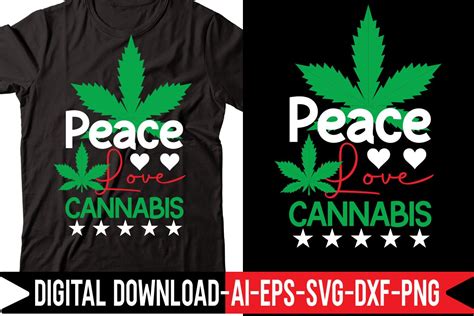 Peace Love Cannabis Svg Cut File Photoshop Graphics ~ Creative Market