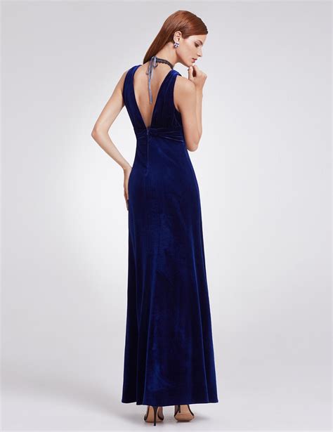 Ever Pretty Uk Long V Neck Velvet Evening Dresses Sleeveless Coaktail Gown 07182 Ebay