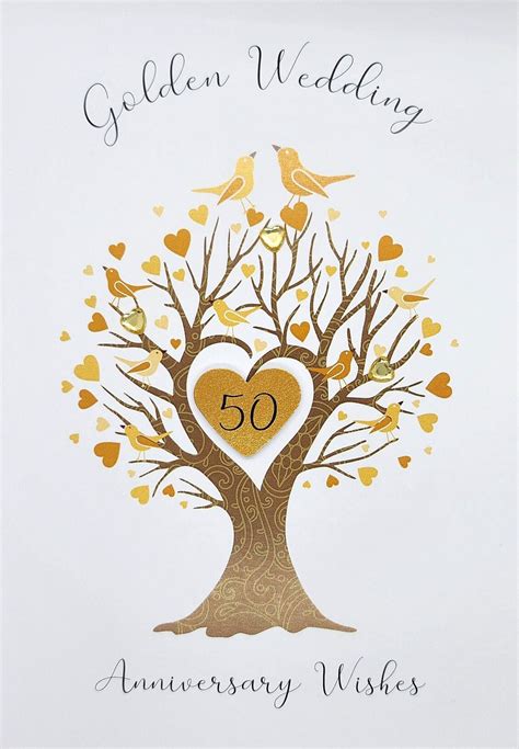 Golden Wedding Anniversary Card 50th Wedding Anniversary Card 3d Luxury