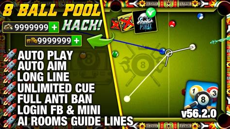 8 Ball Pool HACK MOD MENU V56 2 0 Unlimited Coins Long Line