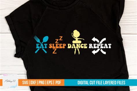 Eat Sleep Dance Repeat Retro Svg Design Graphic By Metodesign