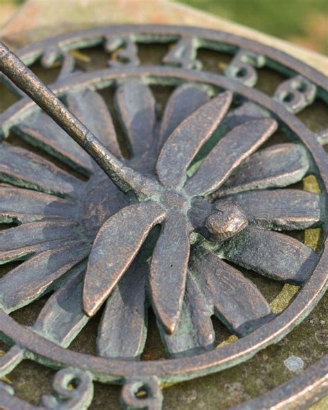 Aged Iron Daisy Delight Dragonfly Sundial Cm Black Country