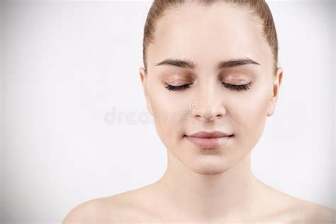 Beautiful Portrait Of Young Sensual Woman Skincare Concept Stock Image