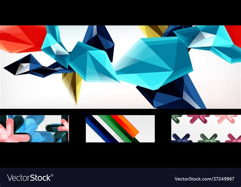 Geometric Wallpaper Design Template Set Royalty Free Vector