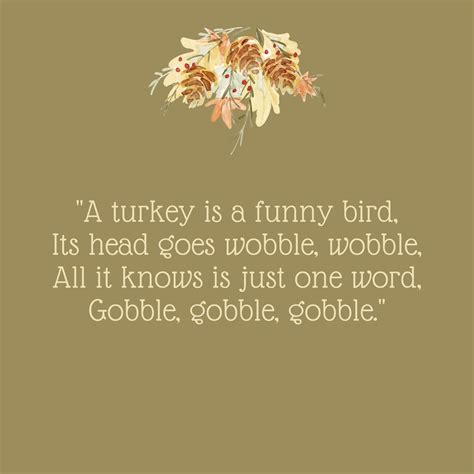 Gobble Gobble Thanksgiving Poem | Fanny Printable