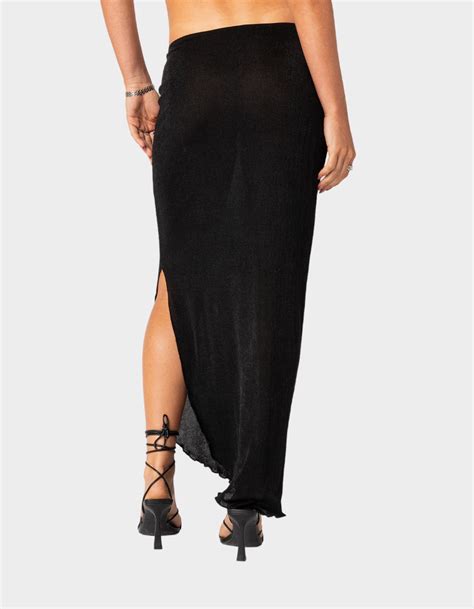 EDIKTED Milan Slitted Womens Maxi Skirt BLACK Tillys