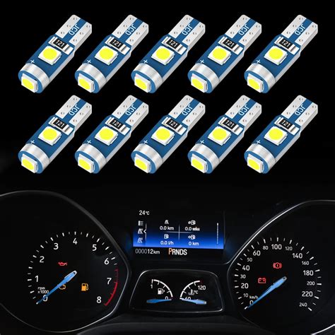 10Pcs T5 Led 전구 W3W Led Canbus 자동 악기 램프 아우디 A4 A6 A3 A5 Q3 Q5 Q7 BMW