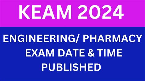 Keam Engineering Pharmacy Exam Date Time Published Youtube