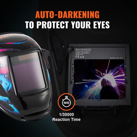 Vevor True Color Solar Powered Auto Darkening Welding Helmet Arc