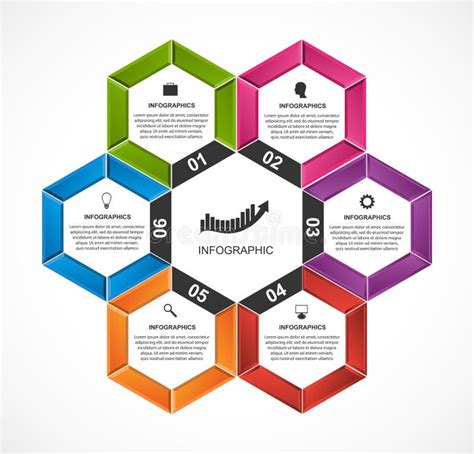 Hexagon Infographicsmalplaatje Infographics Voor Bedrijfspresentaties Of Informatiebanner Vector