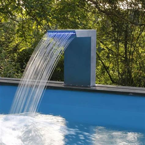 Fountain Straight Led Waterfall White Swimming Pool Ubbink