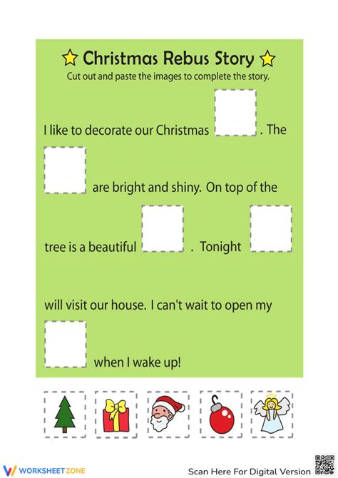 Christmas Rebus Story Worksheet