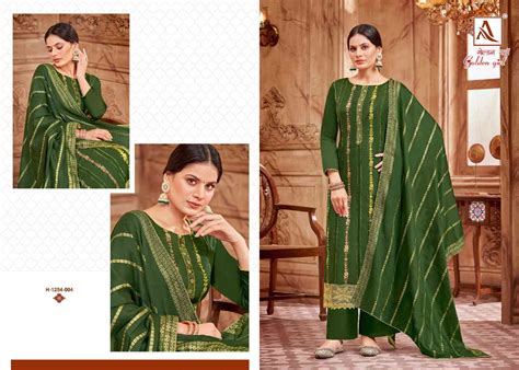 GOLDEN GIRL BY ALOK SUIT SANTOON UNSTICHED SALWAR SUITS WHOLESALE 6 PCS