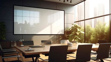 Premium AI Image | Business Meeting Room with Projector Screen