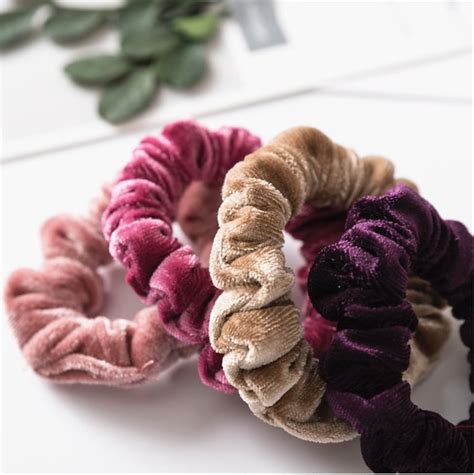 10 Colors/Scrunchies Set/Solid Color Thin Velvet Scrunchie | Etsy