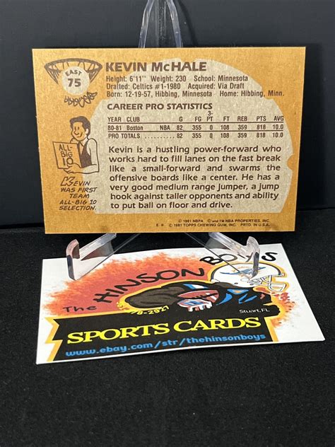 1981 82 Topps 75 Kevin McHale Rookie Card Celtics HOF MINT EBay