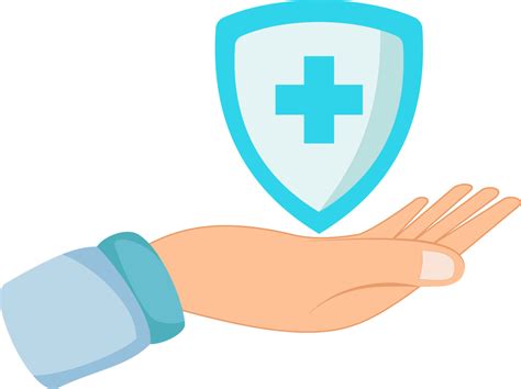 Doctor Hand Holding A Protective Shield Health Protection Illustration