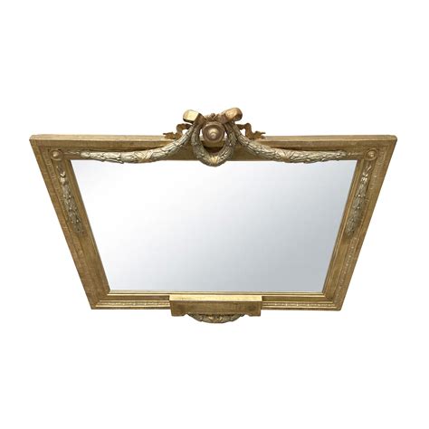 Swedish Gustavian Pine Wall Glass Mirror - Antique Wall Décor