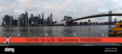 Pandemic Us Canceled Travel Quarantine Covid 19 Brooklyn Bridge And