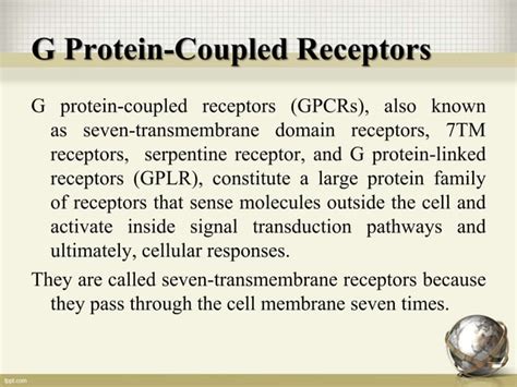 G Protein Coupled Receptors And Their Signaling Mechanism Ppt