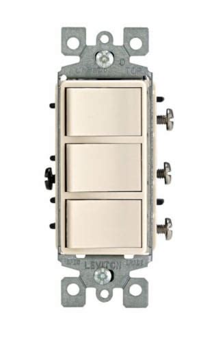 Leviton Decora 15 Amps Light Almond Single Pole Rocker Triple Combination Switch 1 Ct Fred Meyer